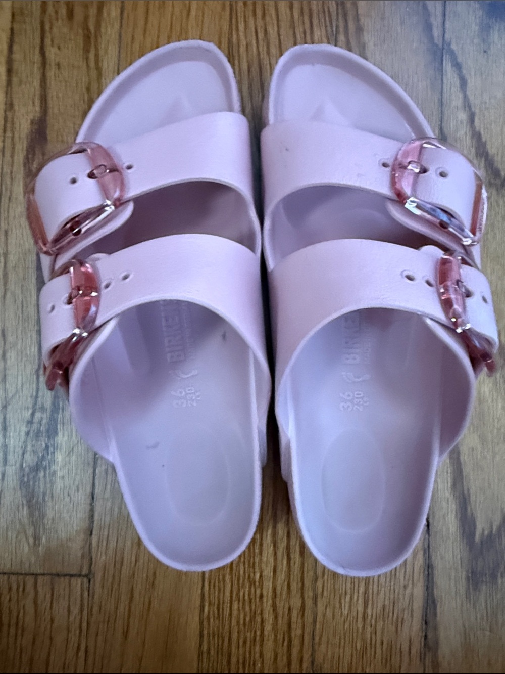 BIrkenstock Pink  Slide Sandals with Dual Buckles